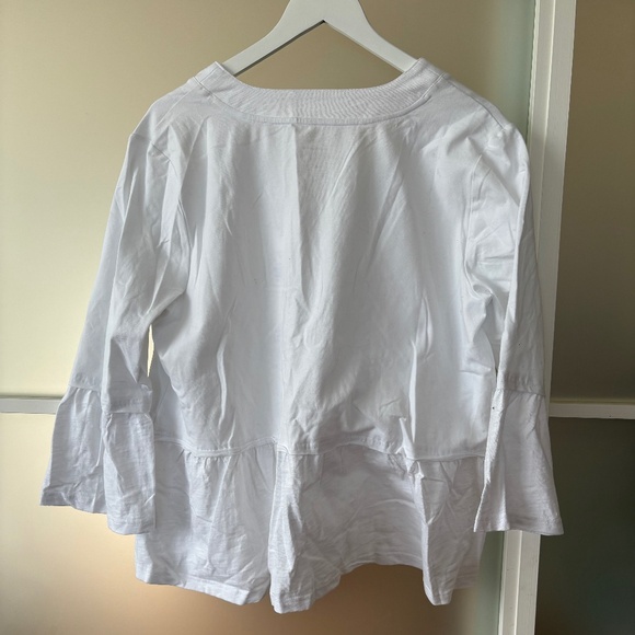 Neon Buddha 'Entranced'  button front jacket with peplum NWT  detail White XL - Picture 3 of 5